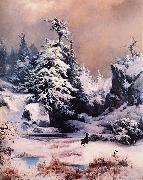 Thomas Moran Winter in the Rockies oil on canvas